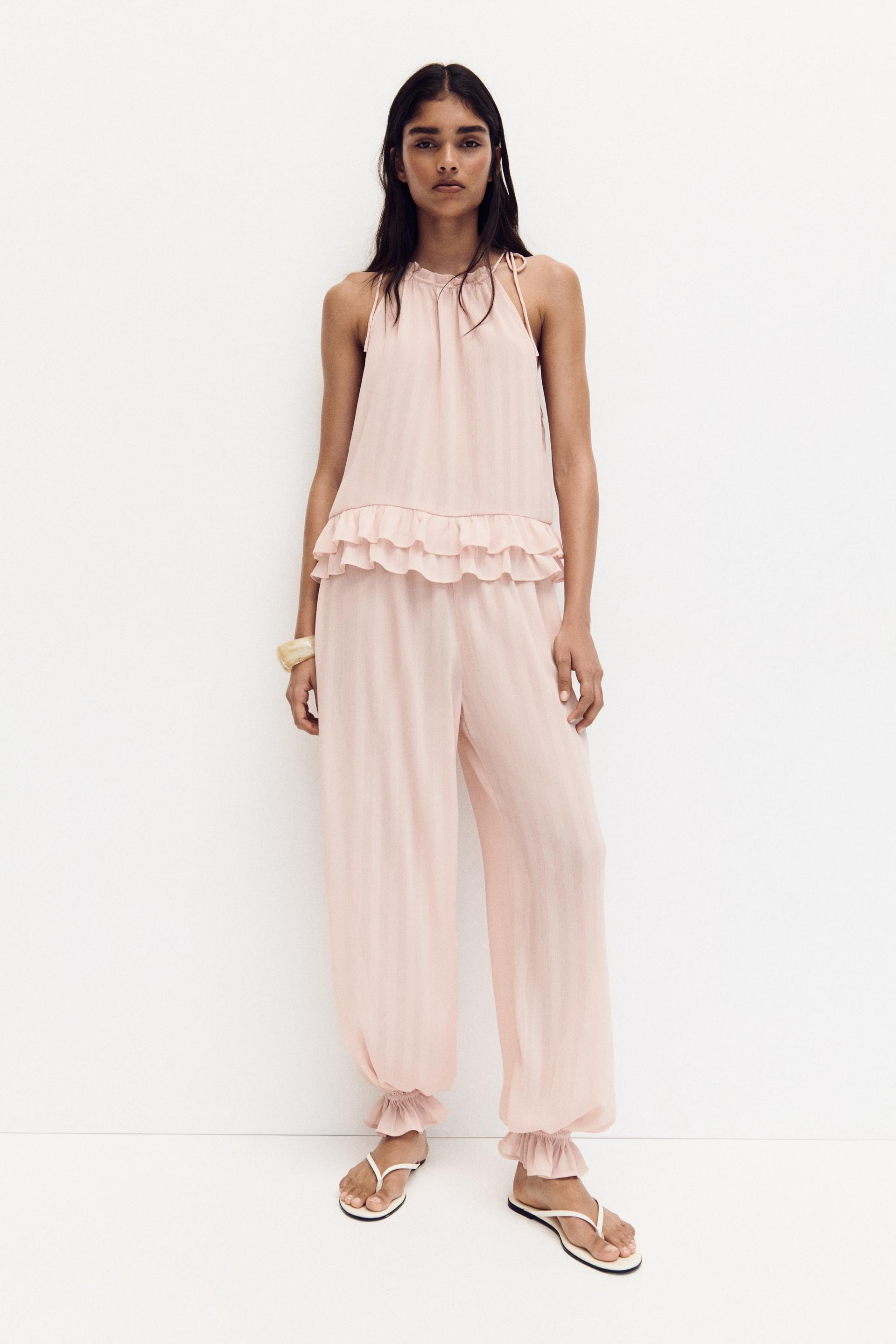 crinkled balloon-leg pants