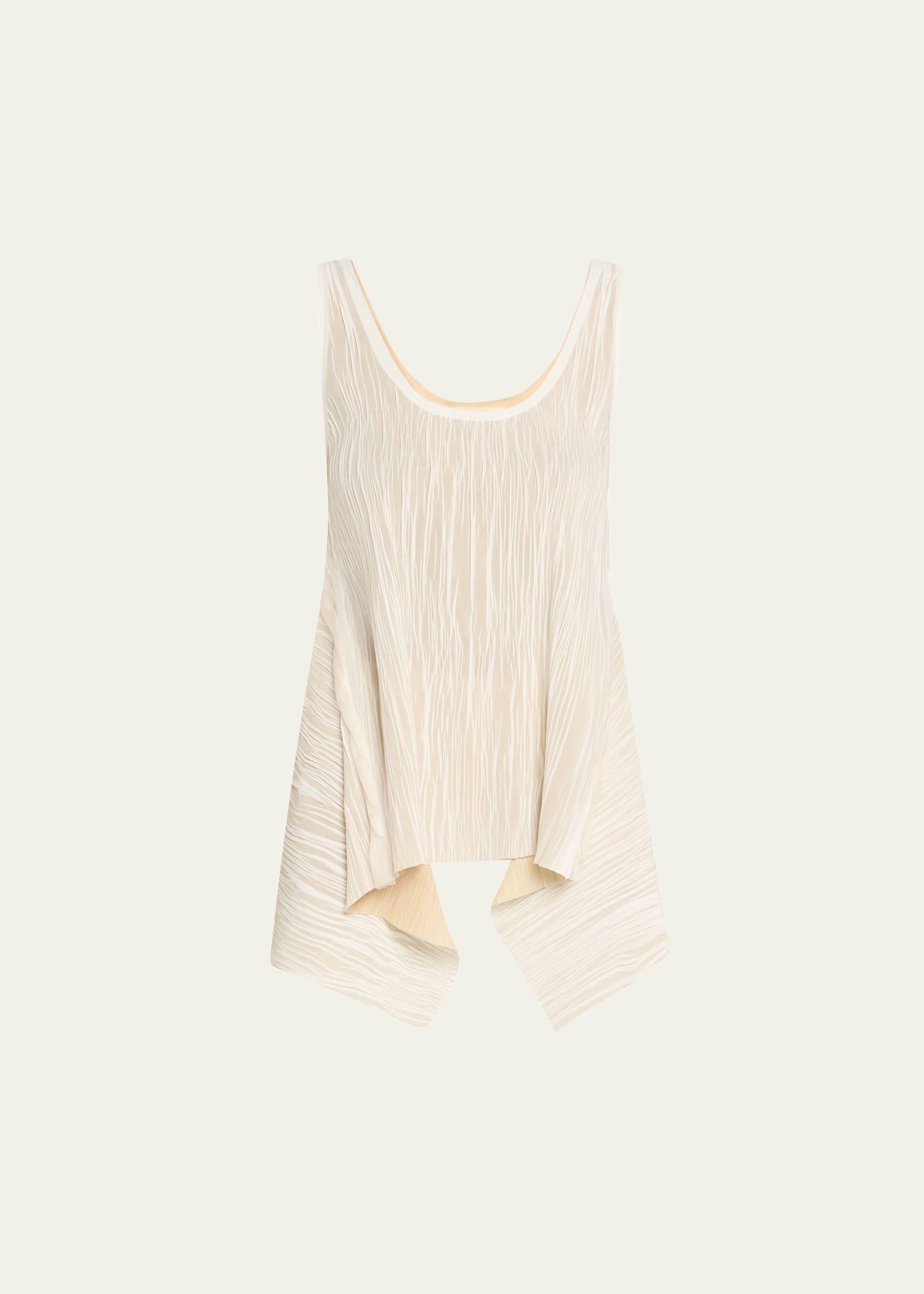 crinkled bicolor scoop-neck tank top