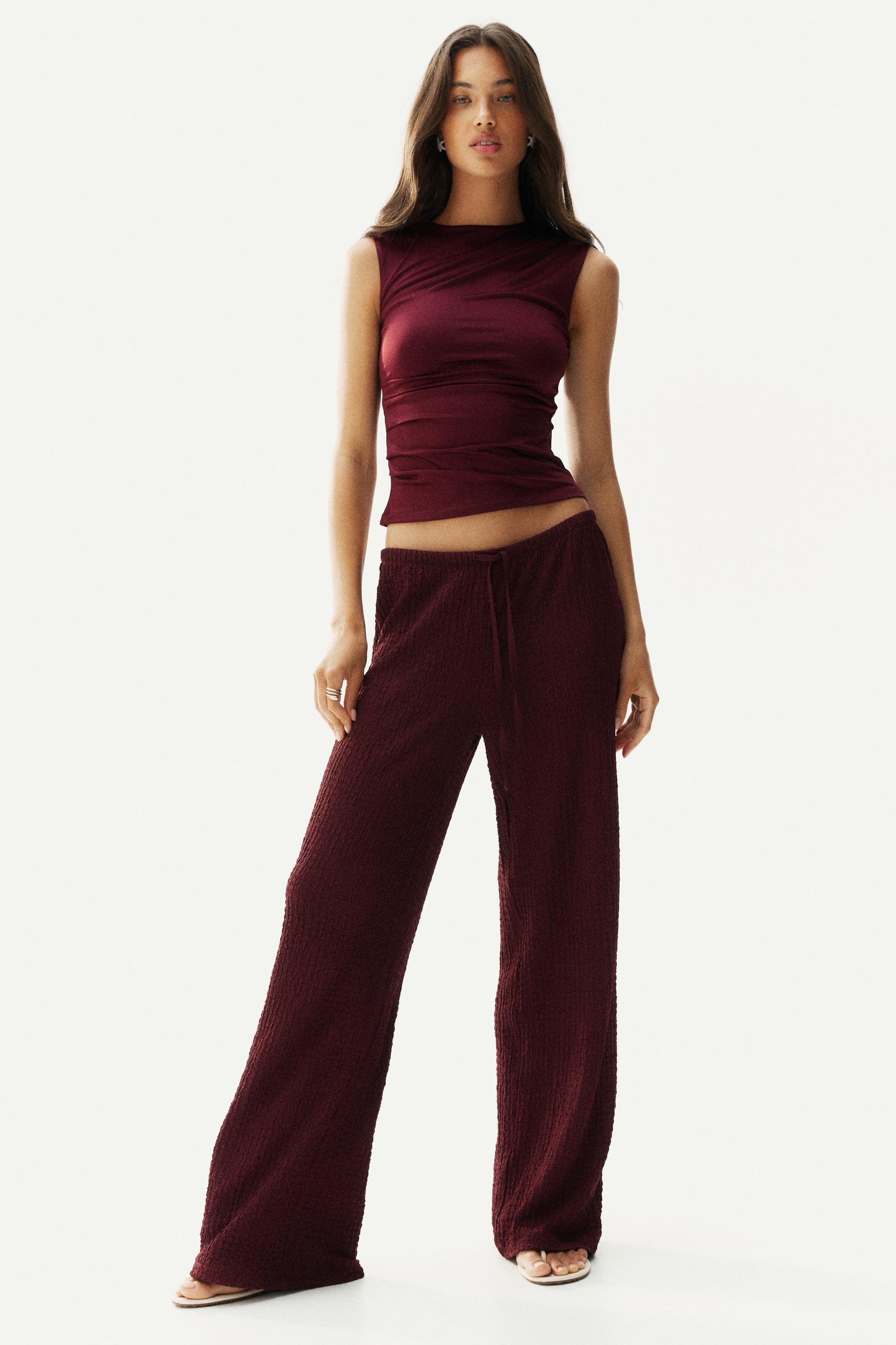 crinkled drawstring pants
