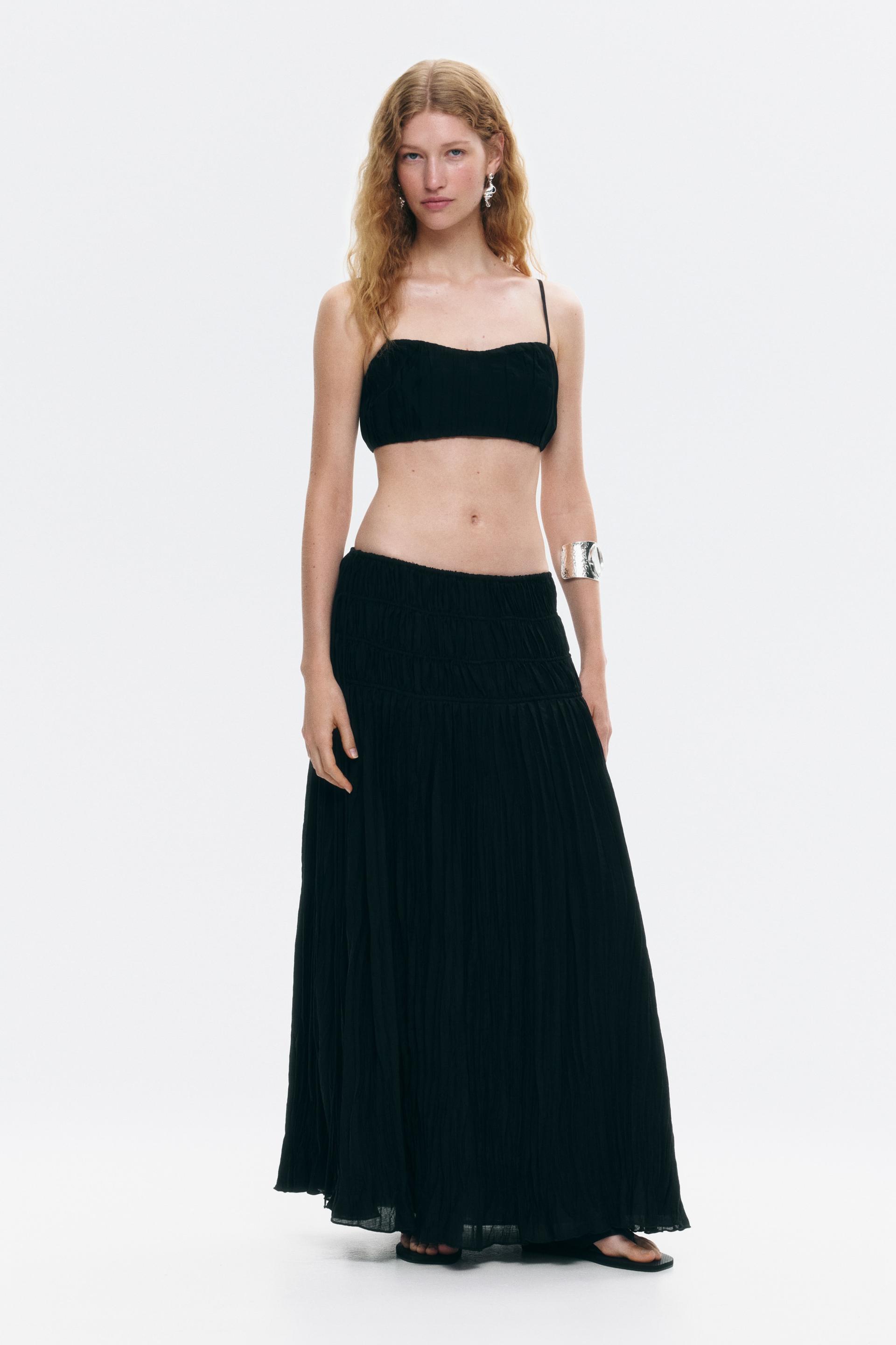 crinkled drawstring skirt