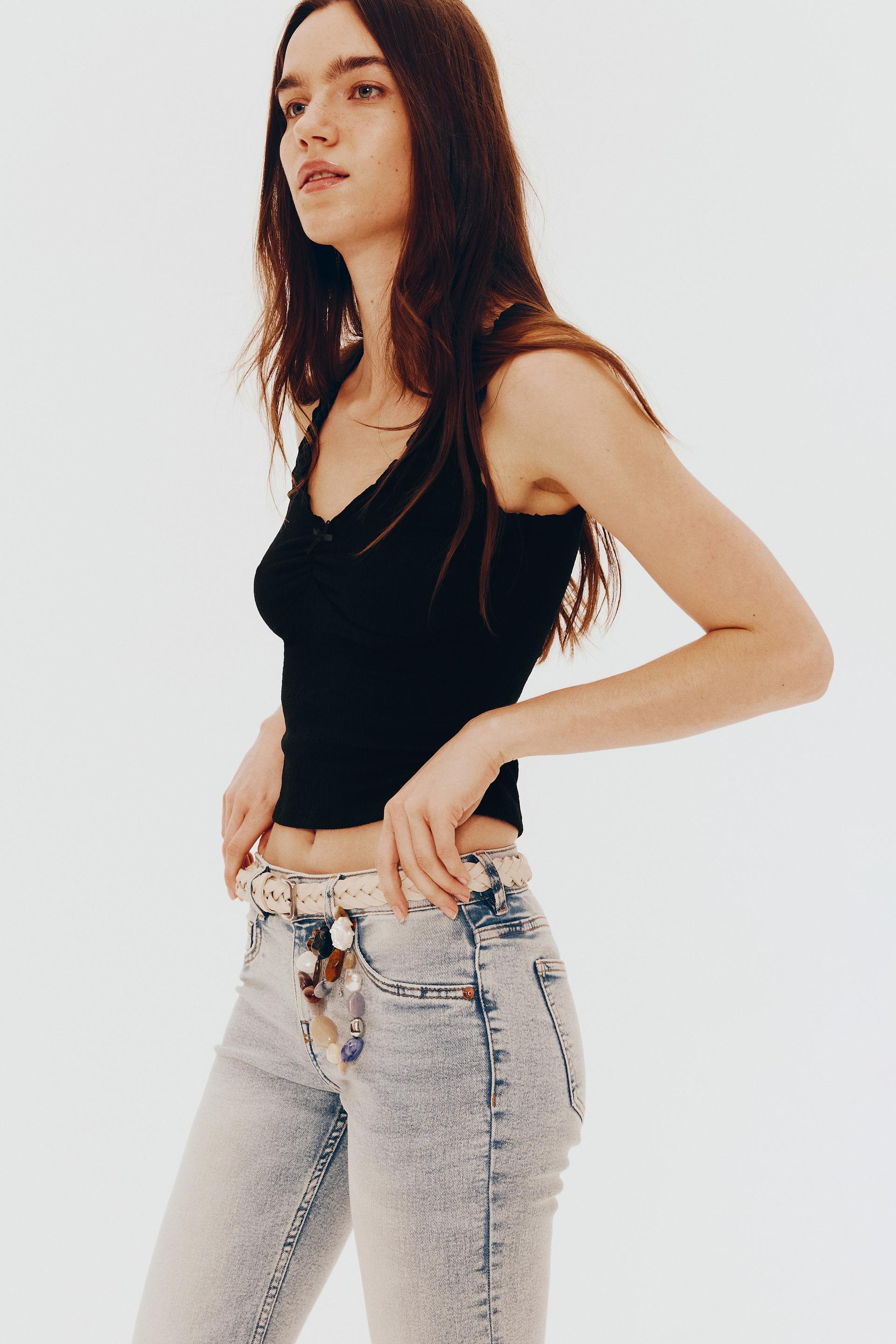 crinkled jersey sleeveless top