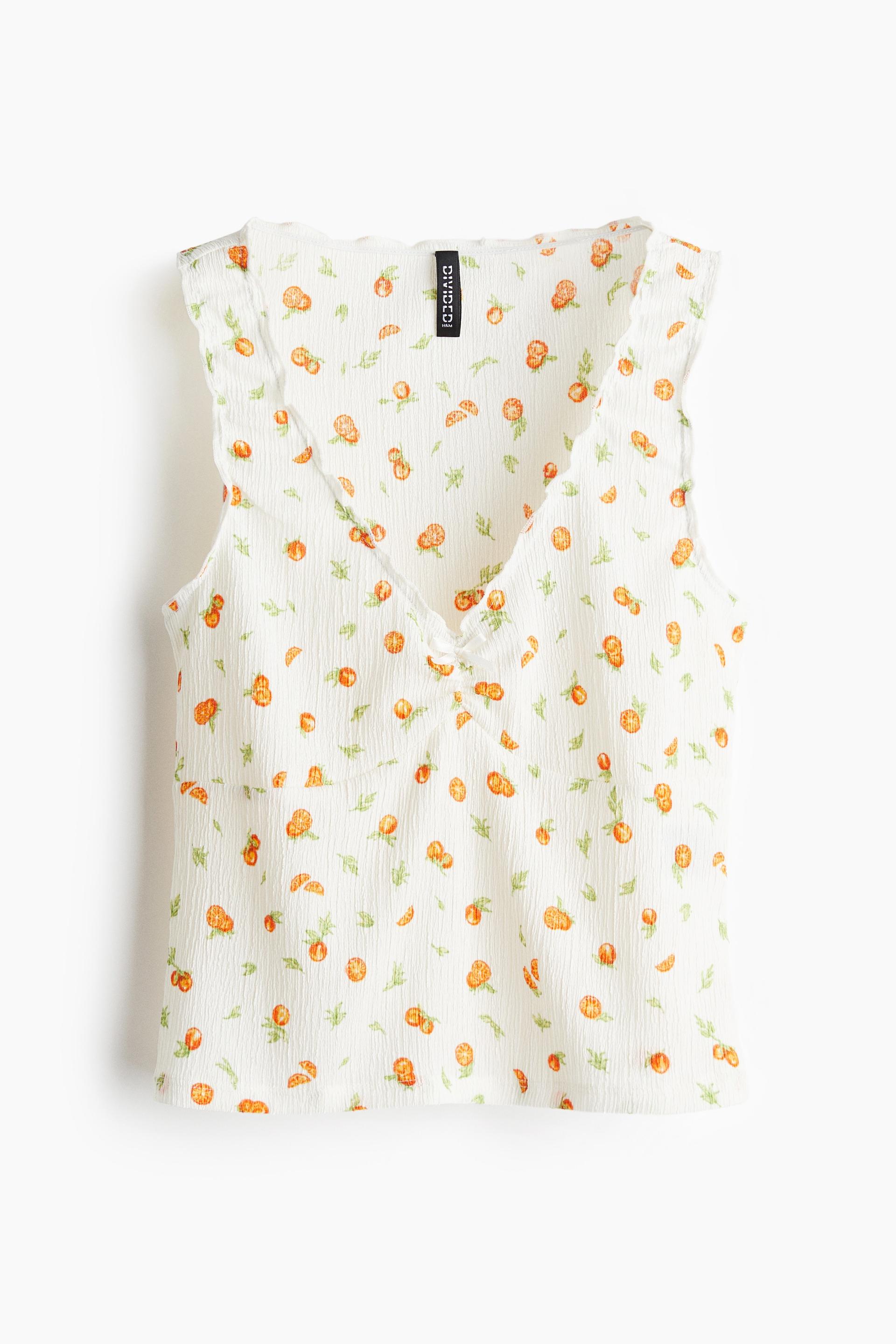 crinkled jersey sleeveless top