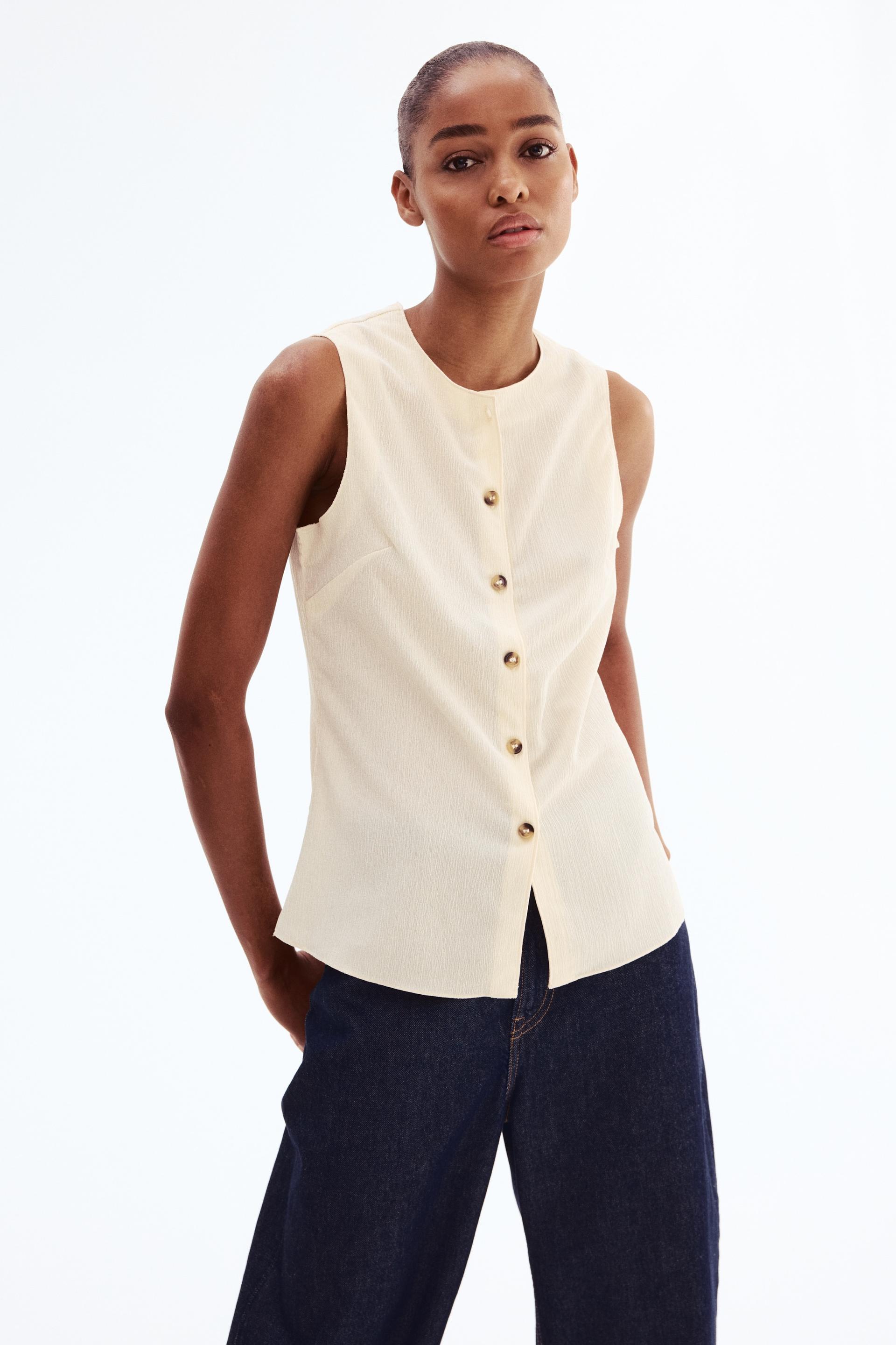 crinkled jersey vest