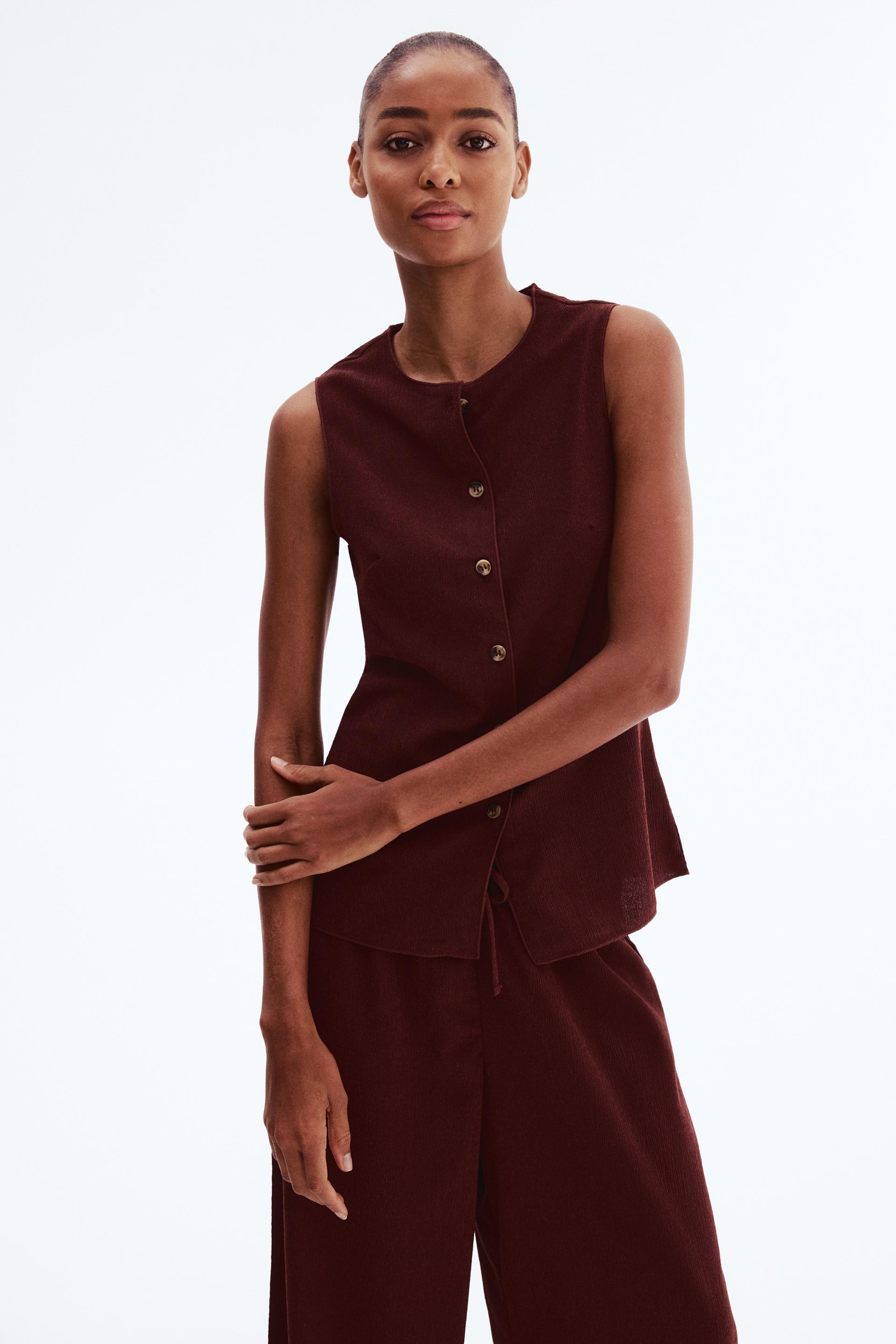 crinkled jersey vest
