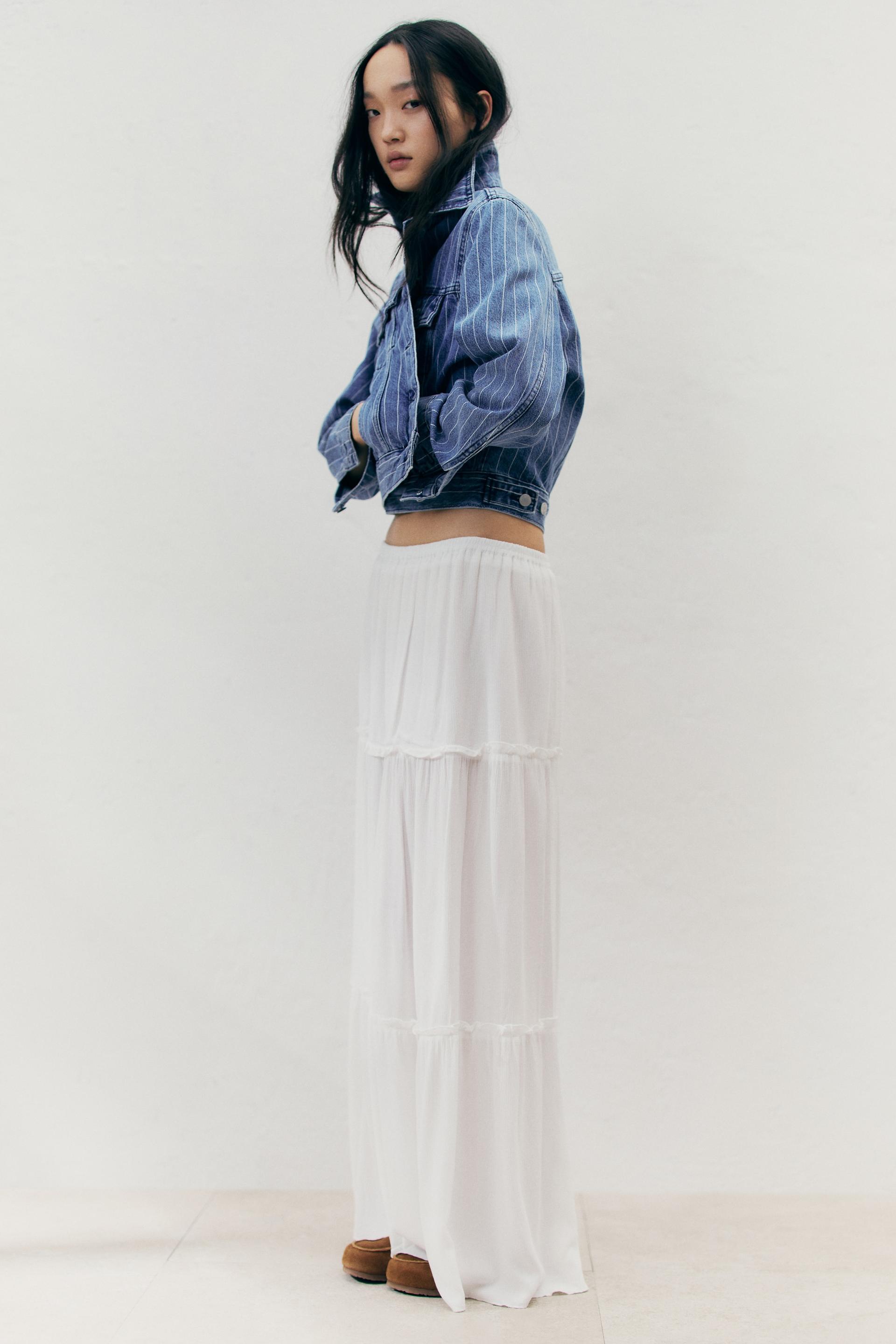 crinkled maxi skirt