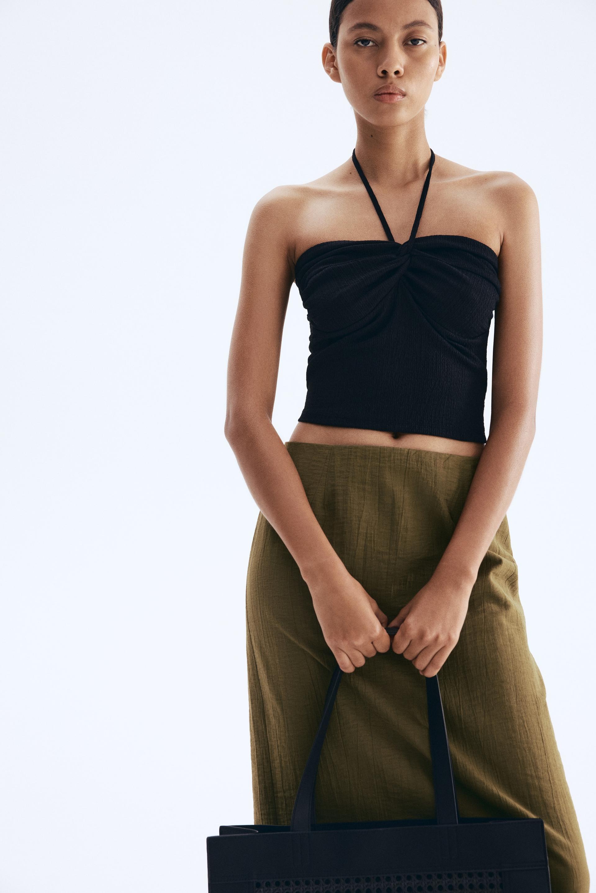 crinkled pencil skirt