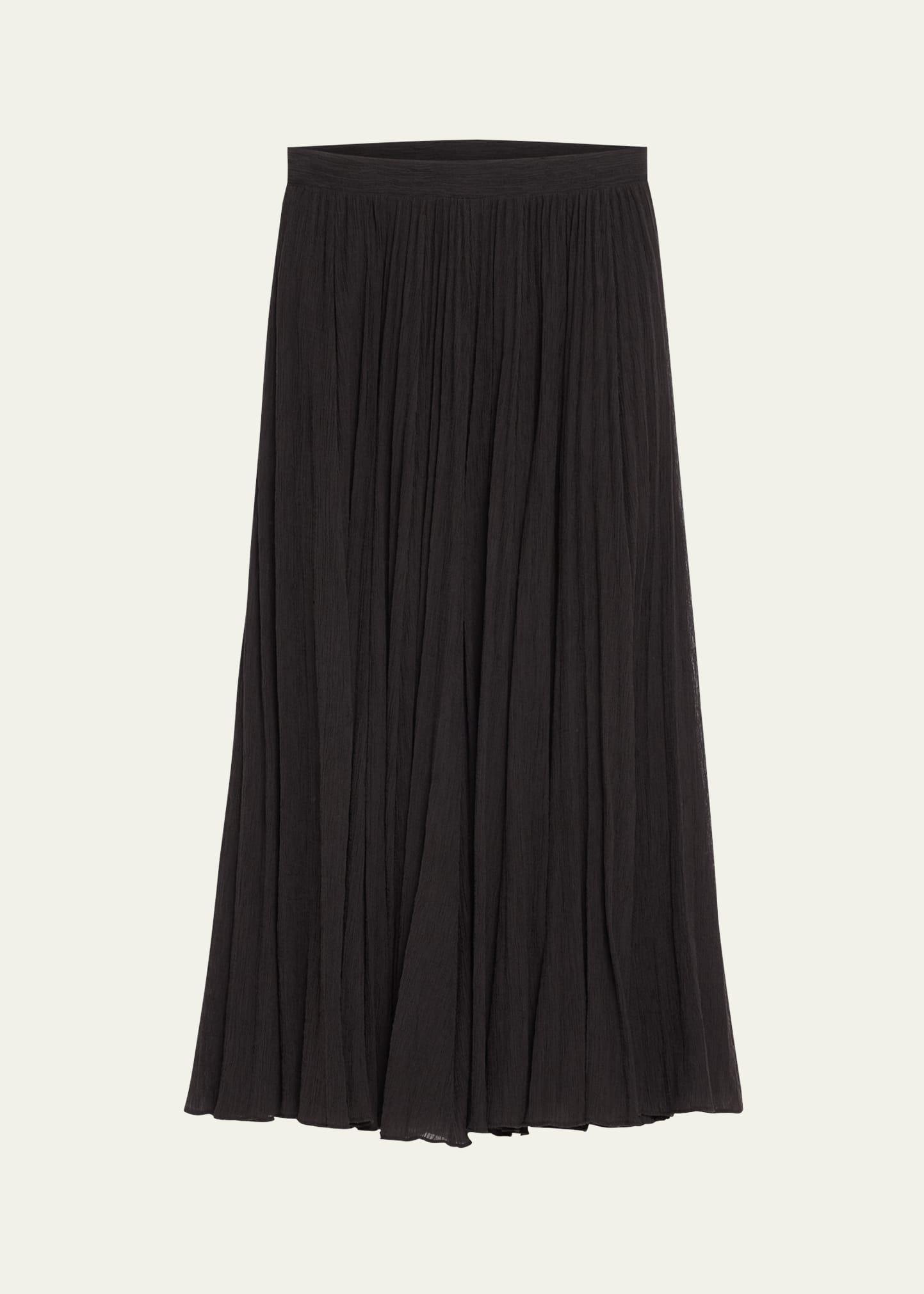 crinkled plisse maxi skirt