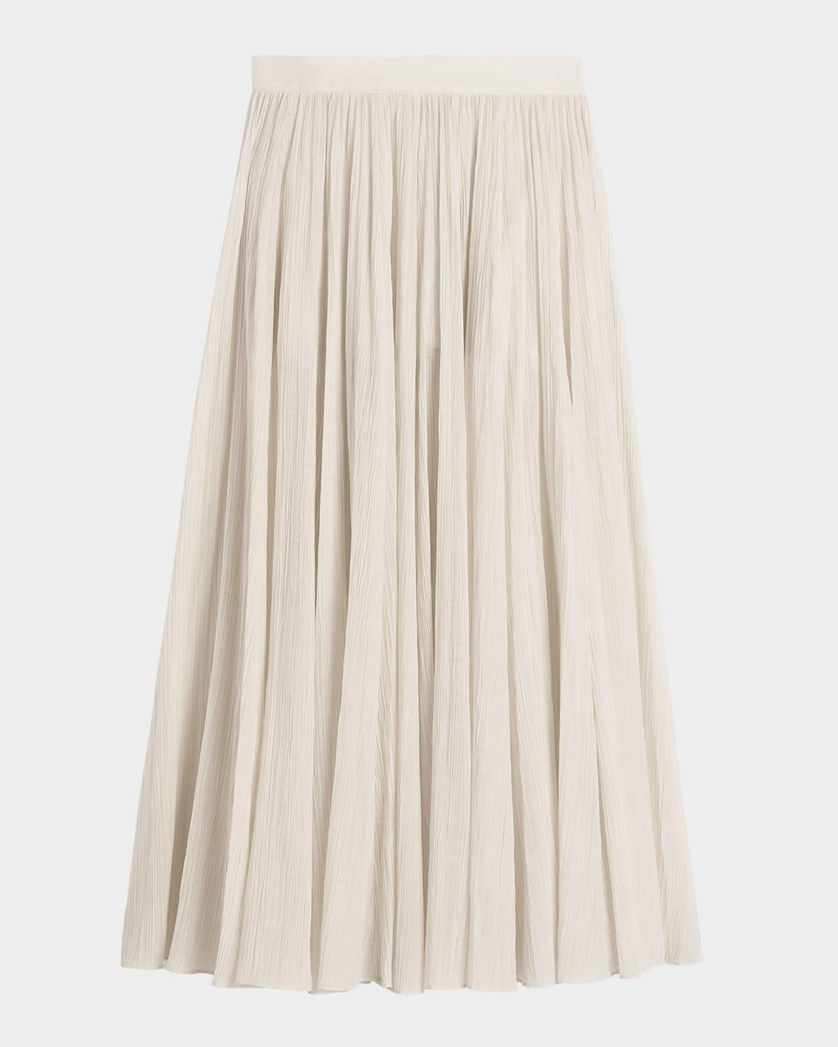 crinkled plisse maxi skirt
