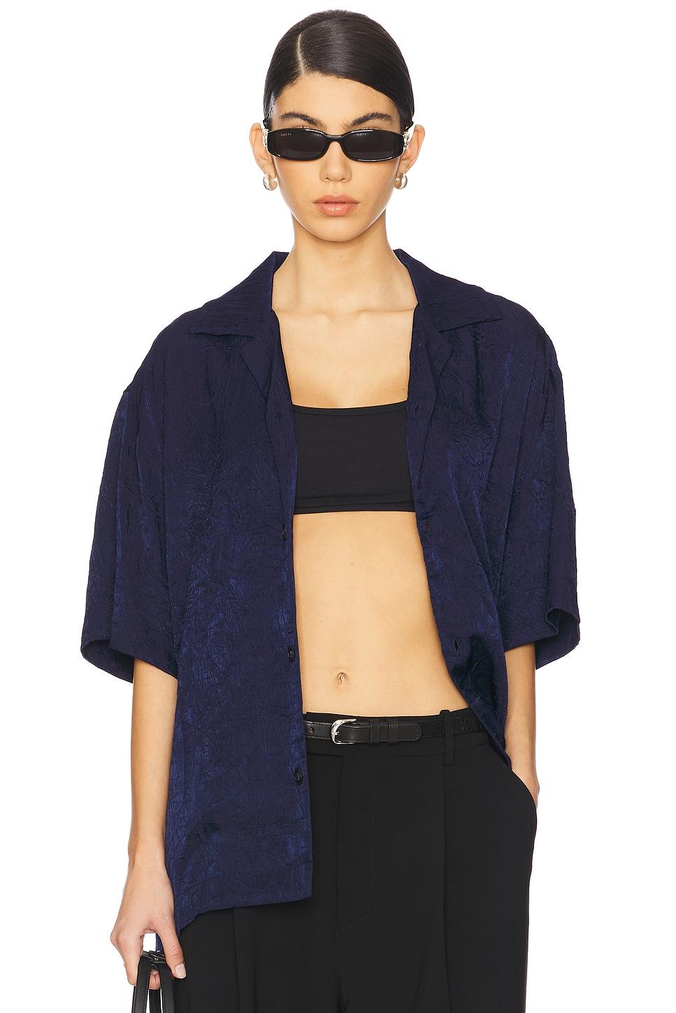 crinkled short sleeve shirt