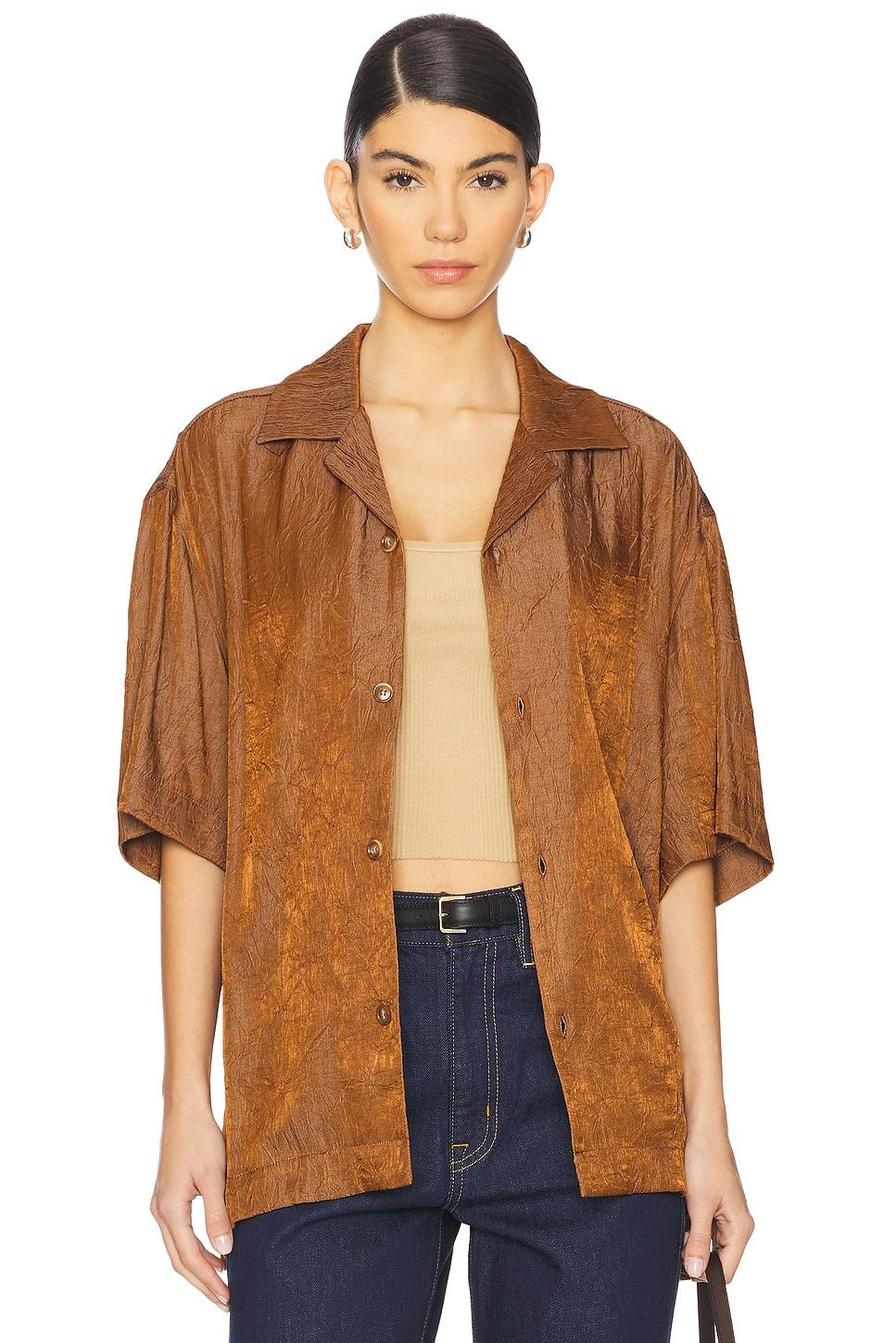 crinkled short sleeve shirt