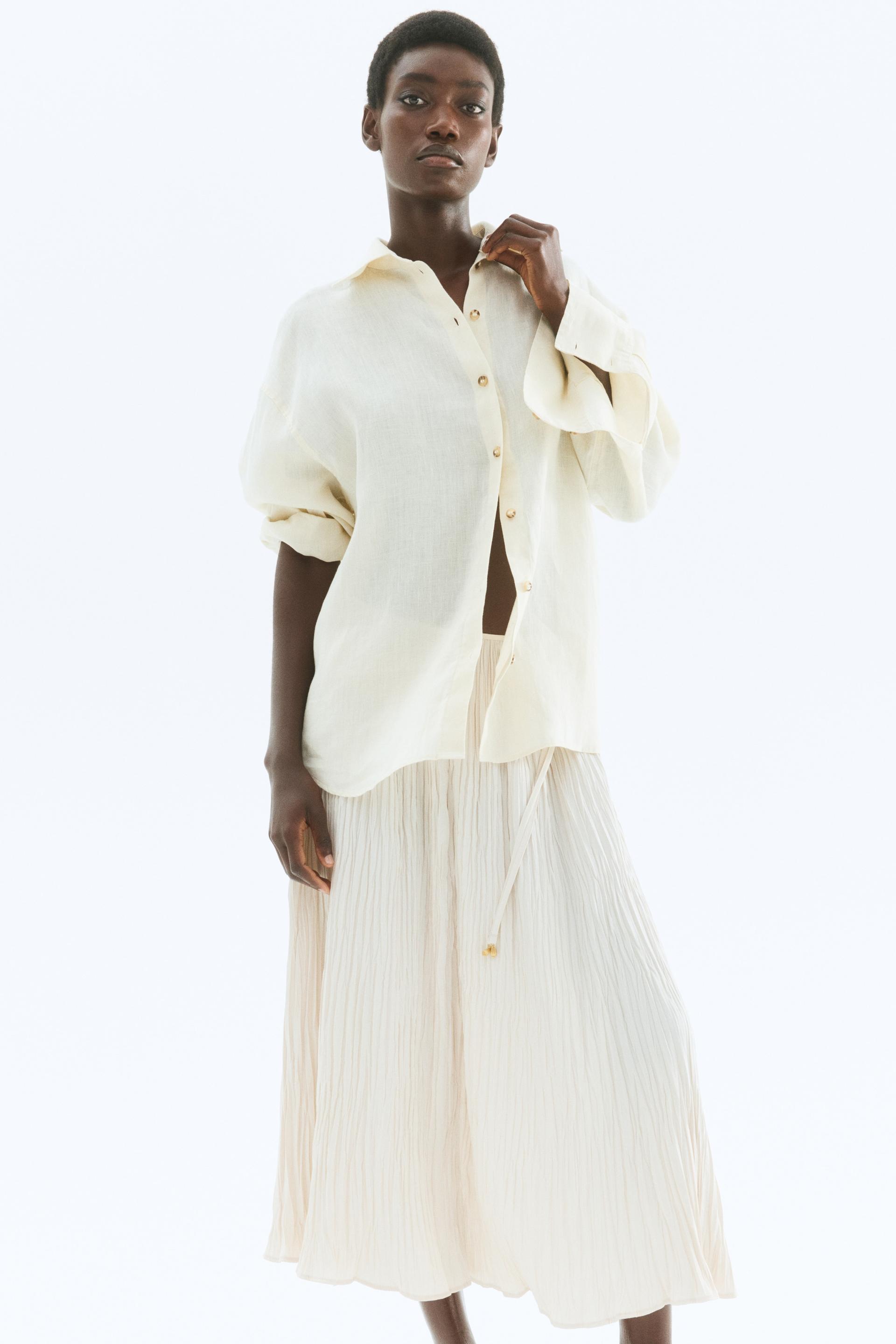 crinkled twill skirt