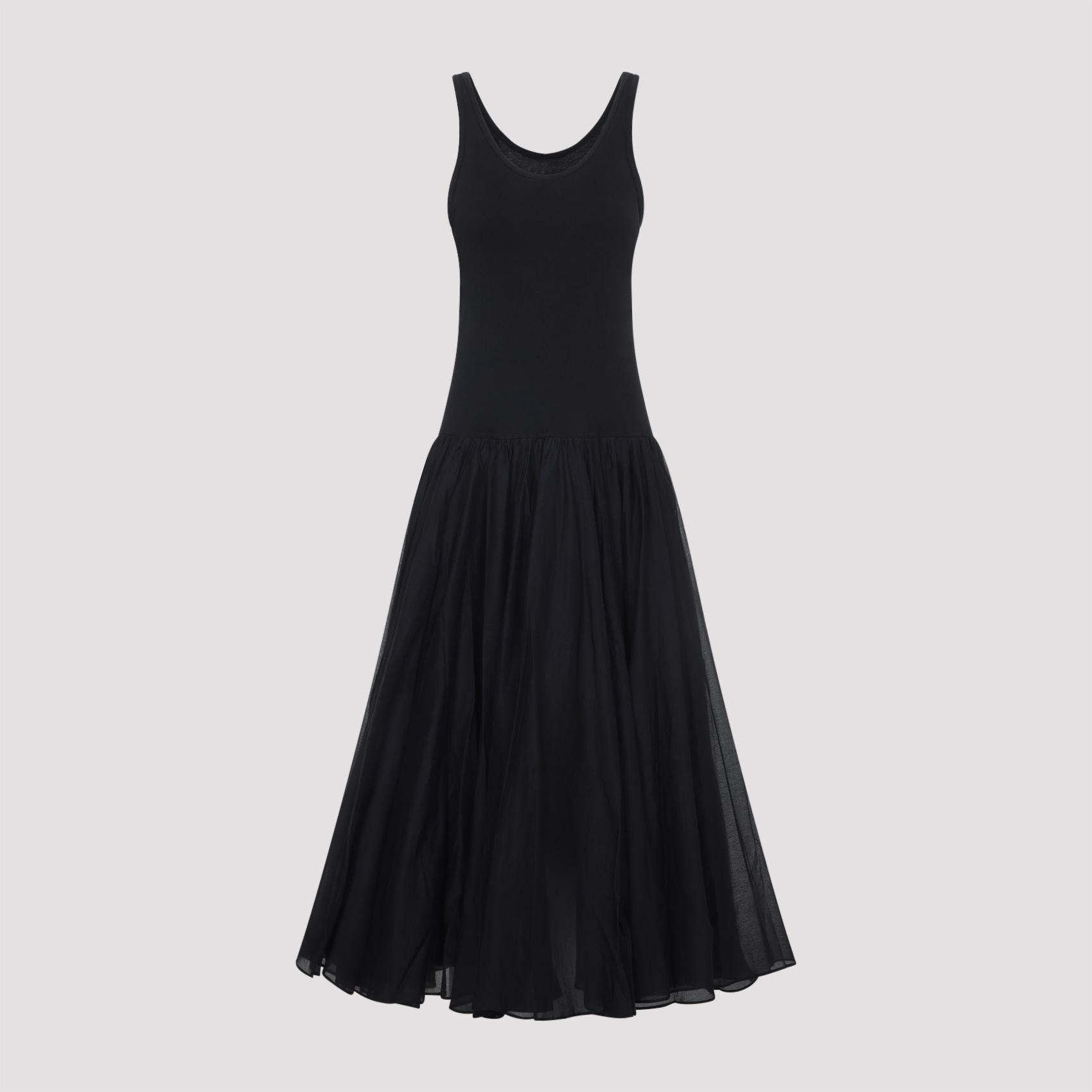 crinoline double layer dress black cotton silk - women