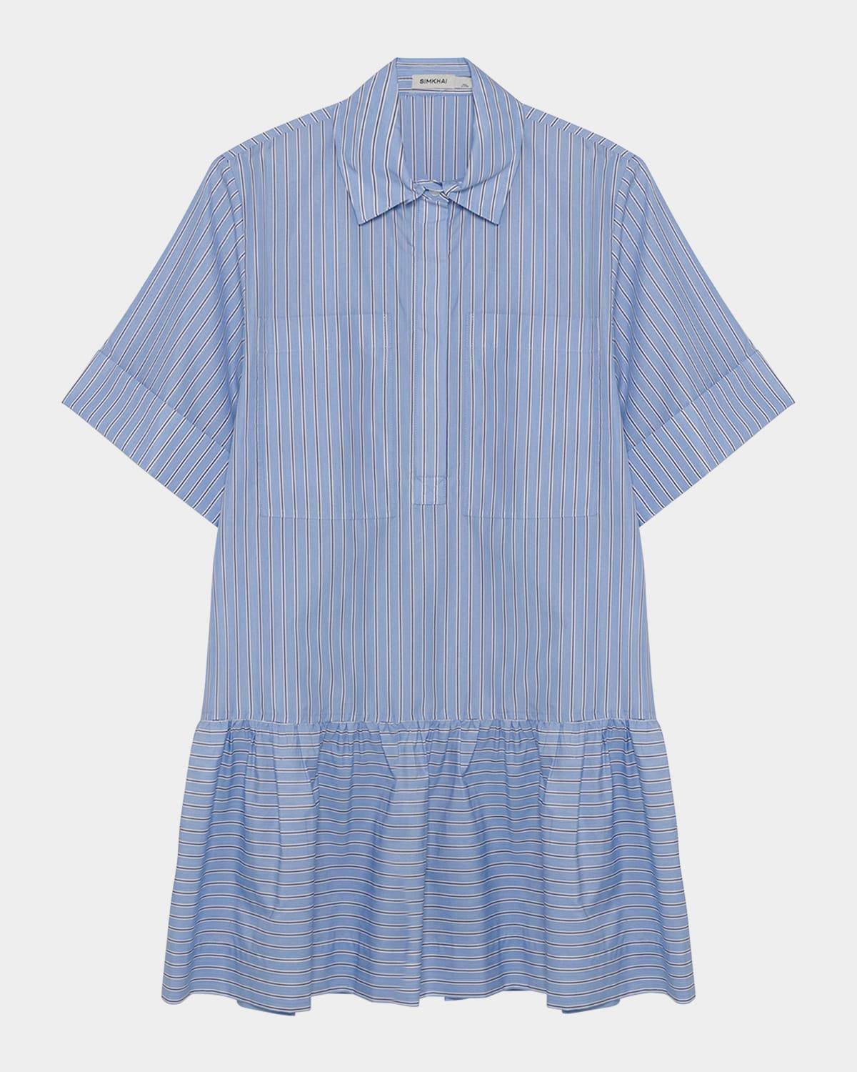 cris stripe short-sleeve shirtdress