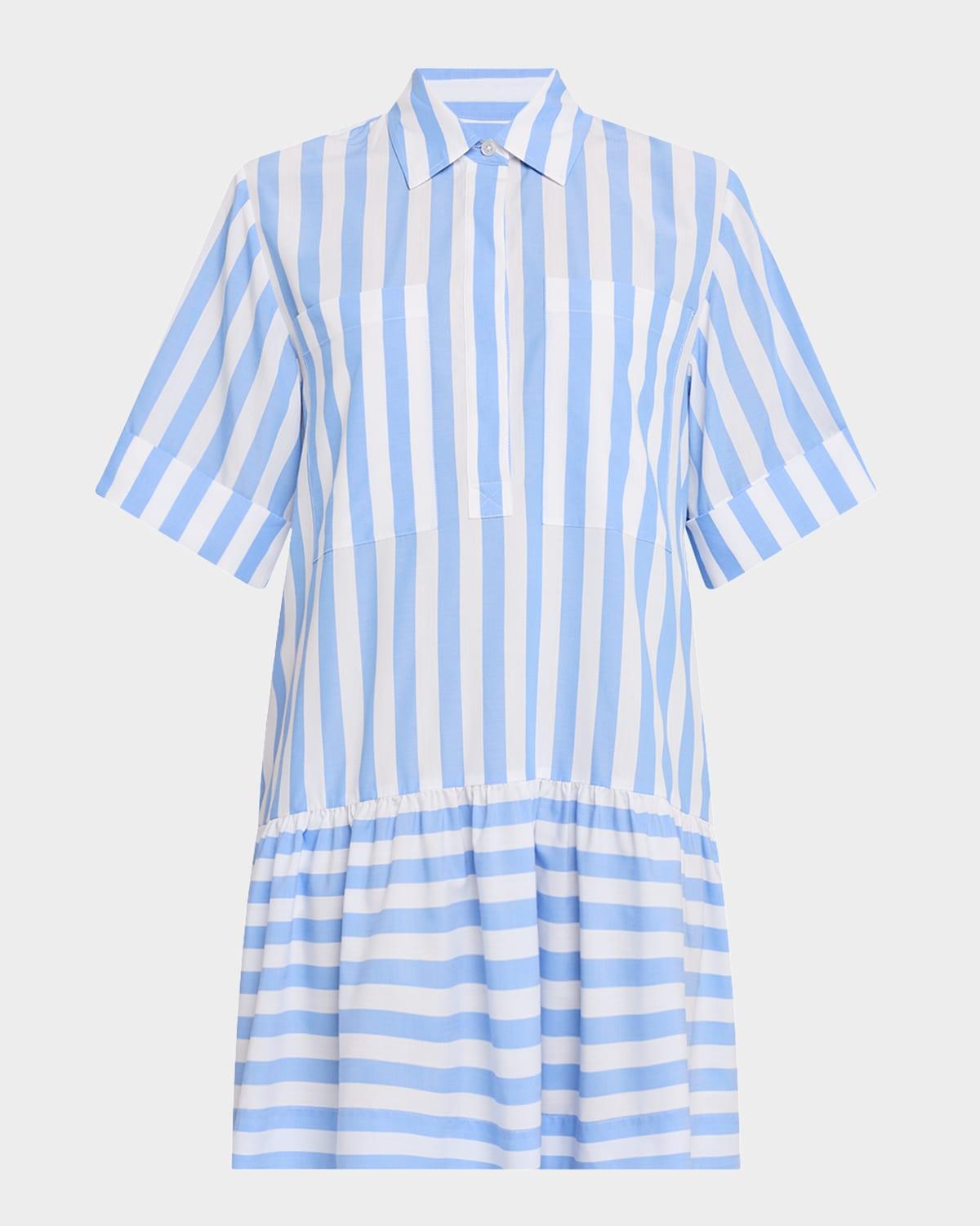 cris stripe short-sleeve shirtdress
