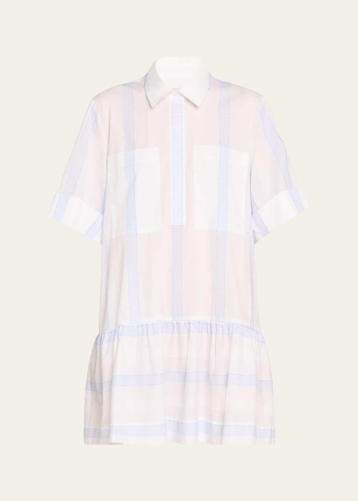 cris striped short-sleeve mini shirtdress