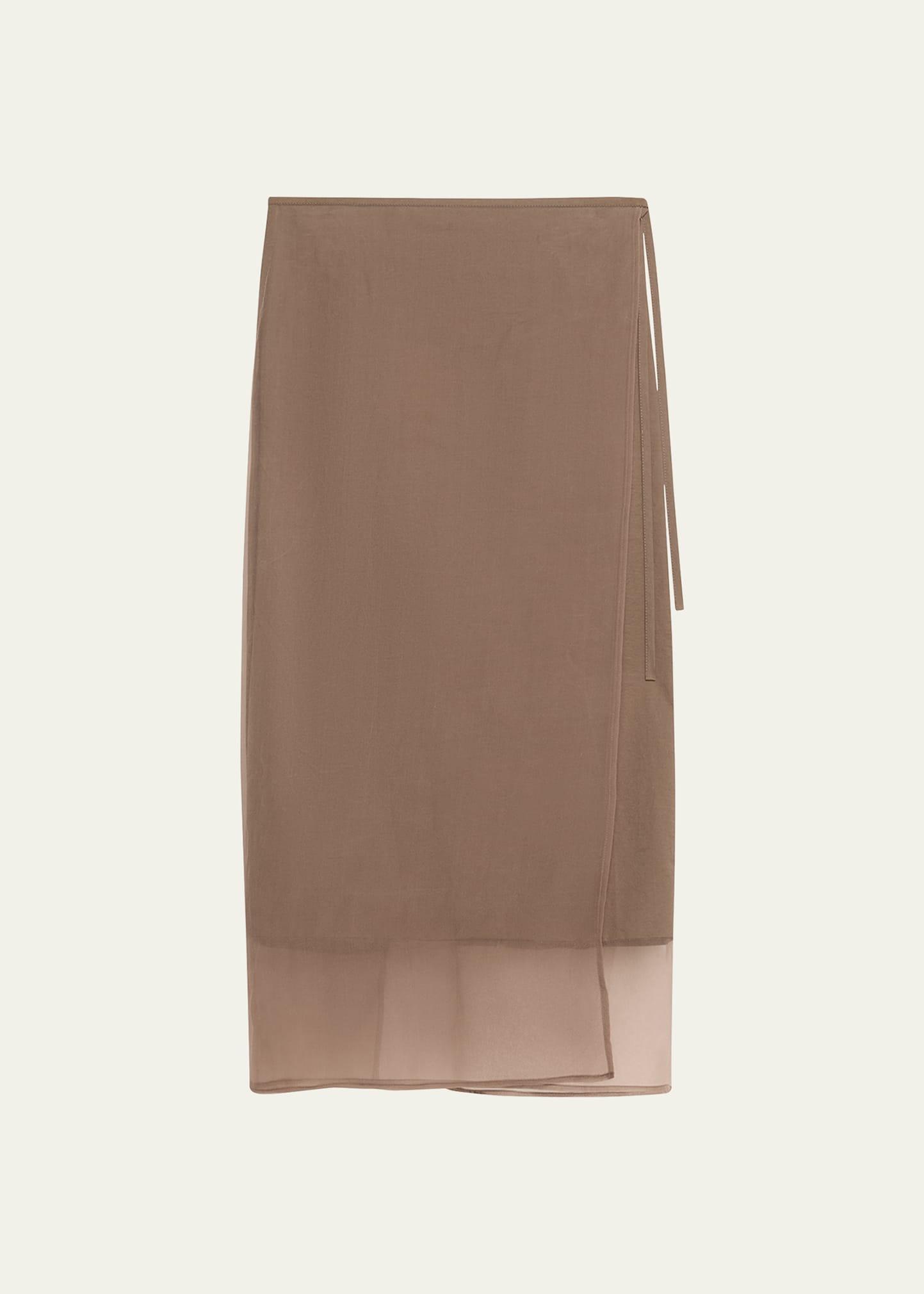 crispy cotton midi sarong skirt