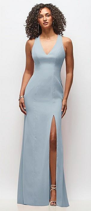 criss-cross cutout back maxi dress with front slit