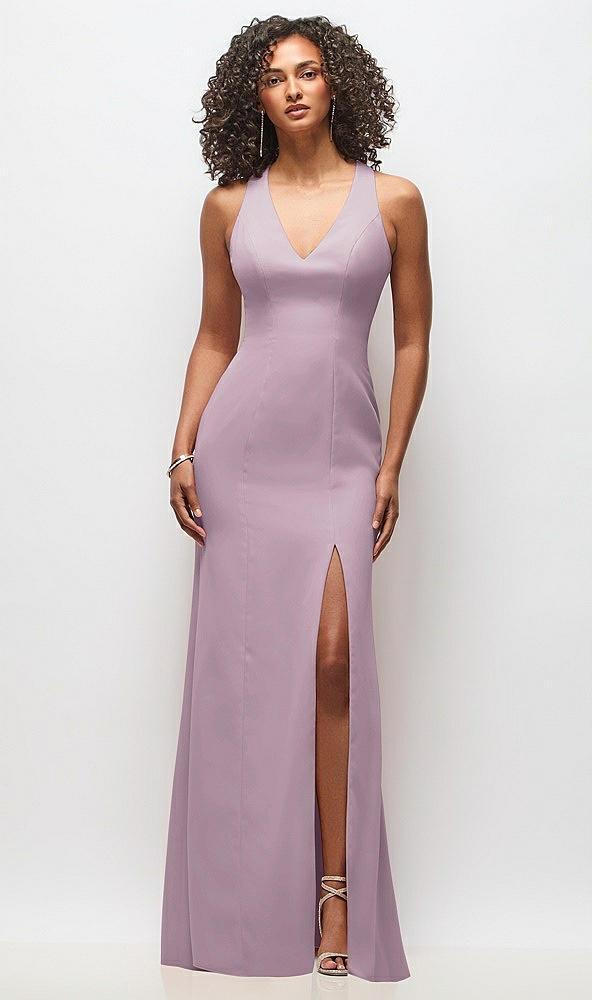criss-cross cutout back maxi dress with front slit