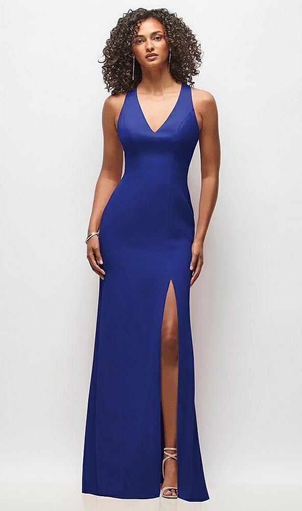 criss-cross cutout back maxi dress with front slit