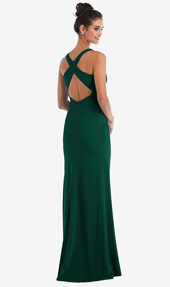 criss-cross cutout back maxi dress with front slit