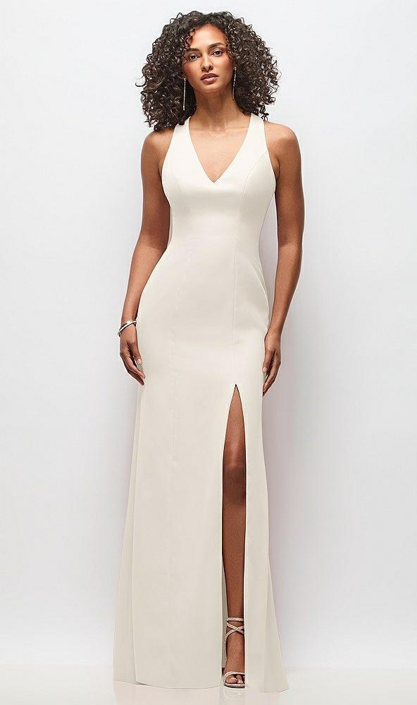 criss-cross cutout back maxi dress with front slit