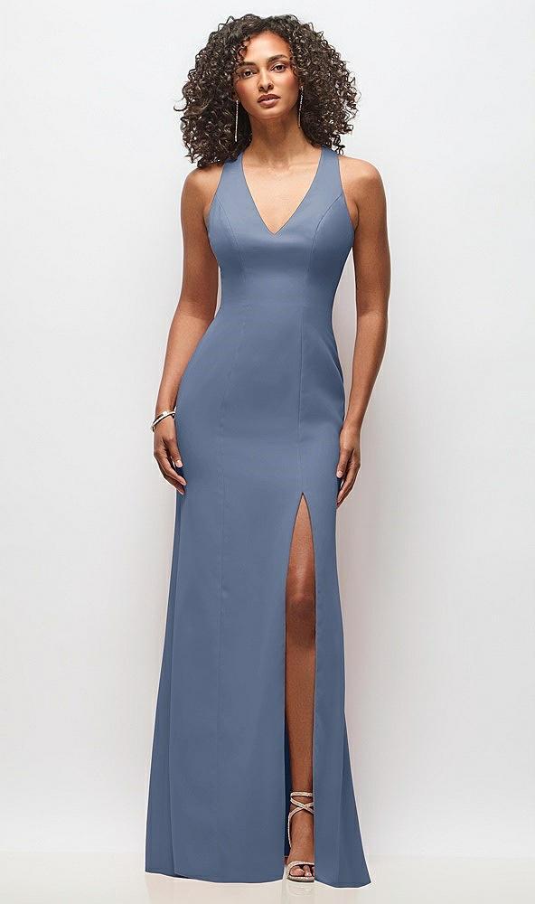 criss-cross cutout back maxi dress with front slit