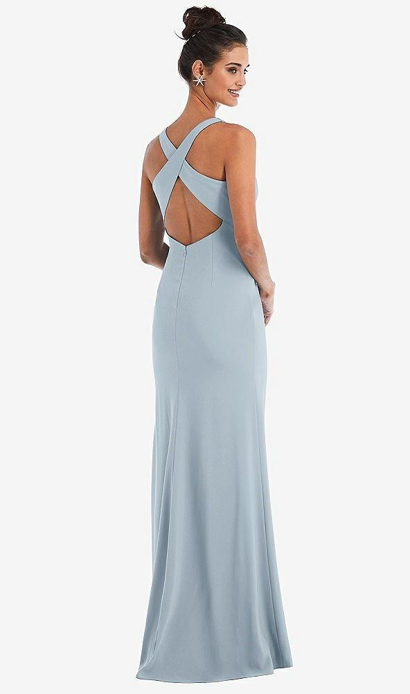 criss-cross cutout back maxi dress with front slit