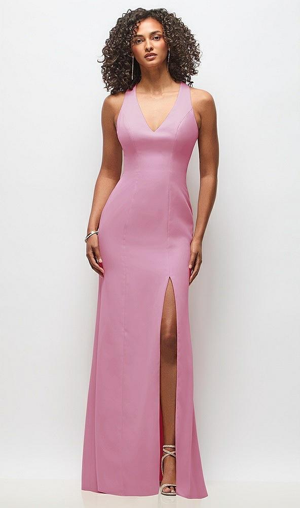 criss-cross cutout back maxi dress with front slit