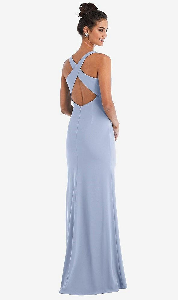 criss-cross cutout back maxi dress with front slit