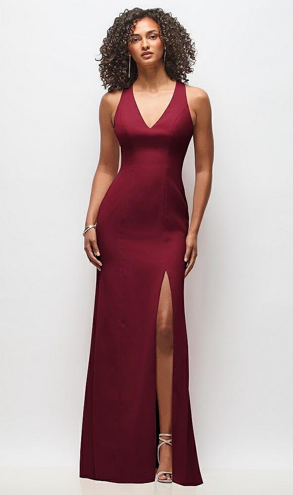 criss-cross cutout back maxi dress with front slit