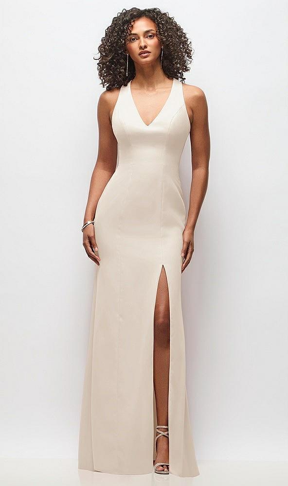 criss-cross cutout back maxi dress with front slit