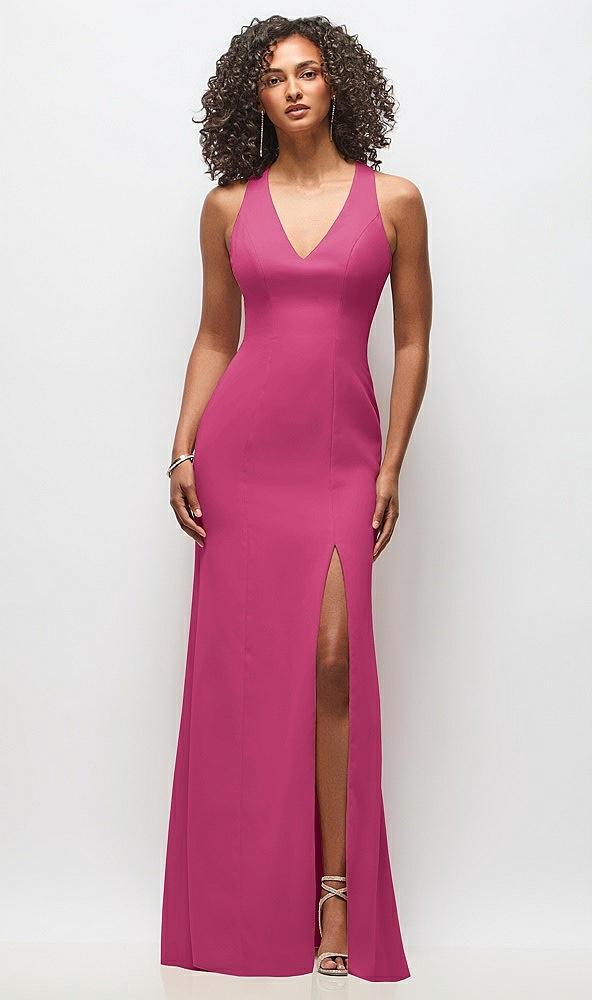 criss-cross cutout back maxi dress with front slit
