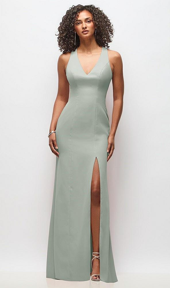 criss-cross cutout back maxi dress with front slit