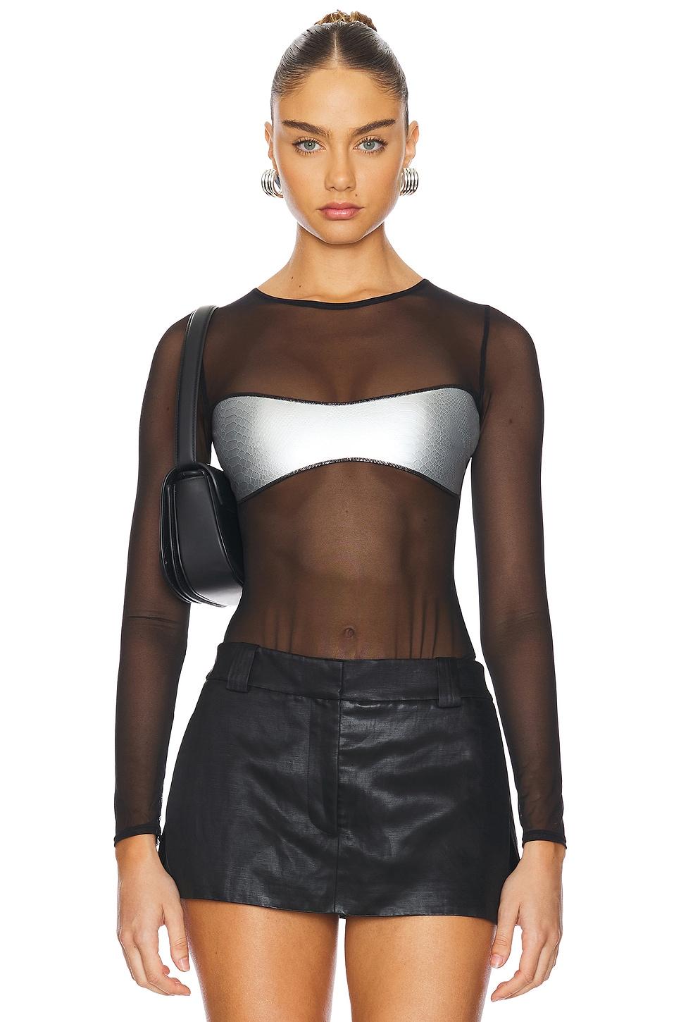 croc mesh bodysuit