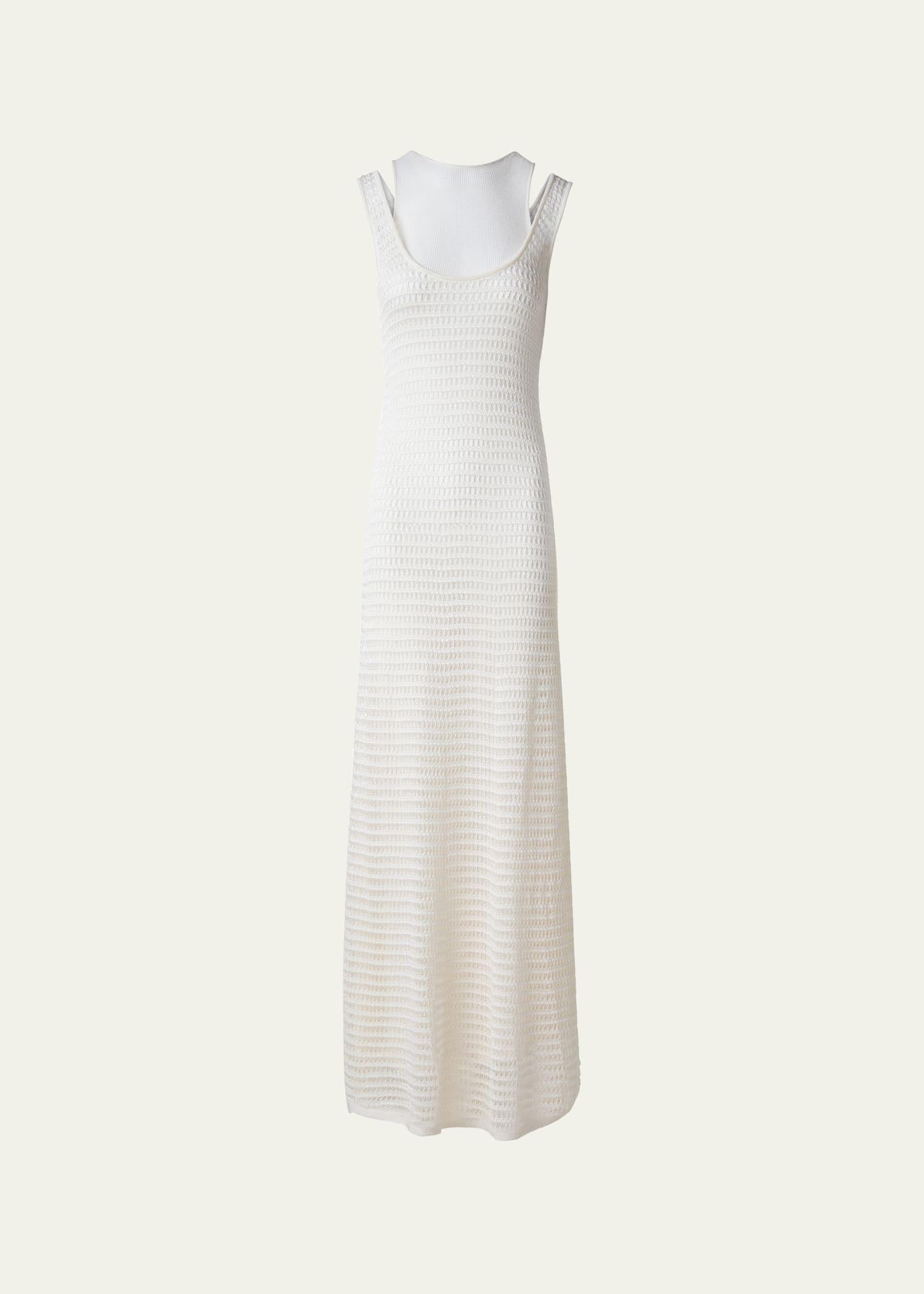 crochet & knit layered maxi dress