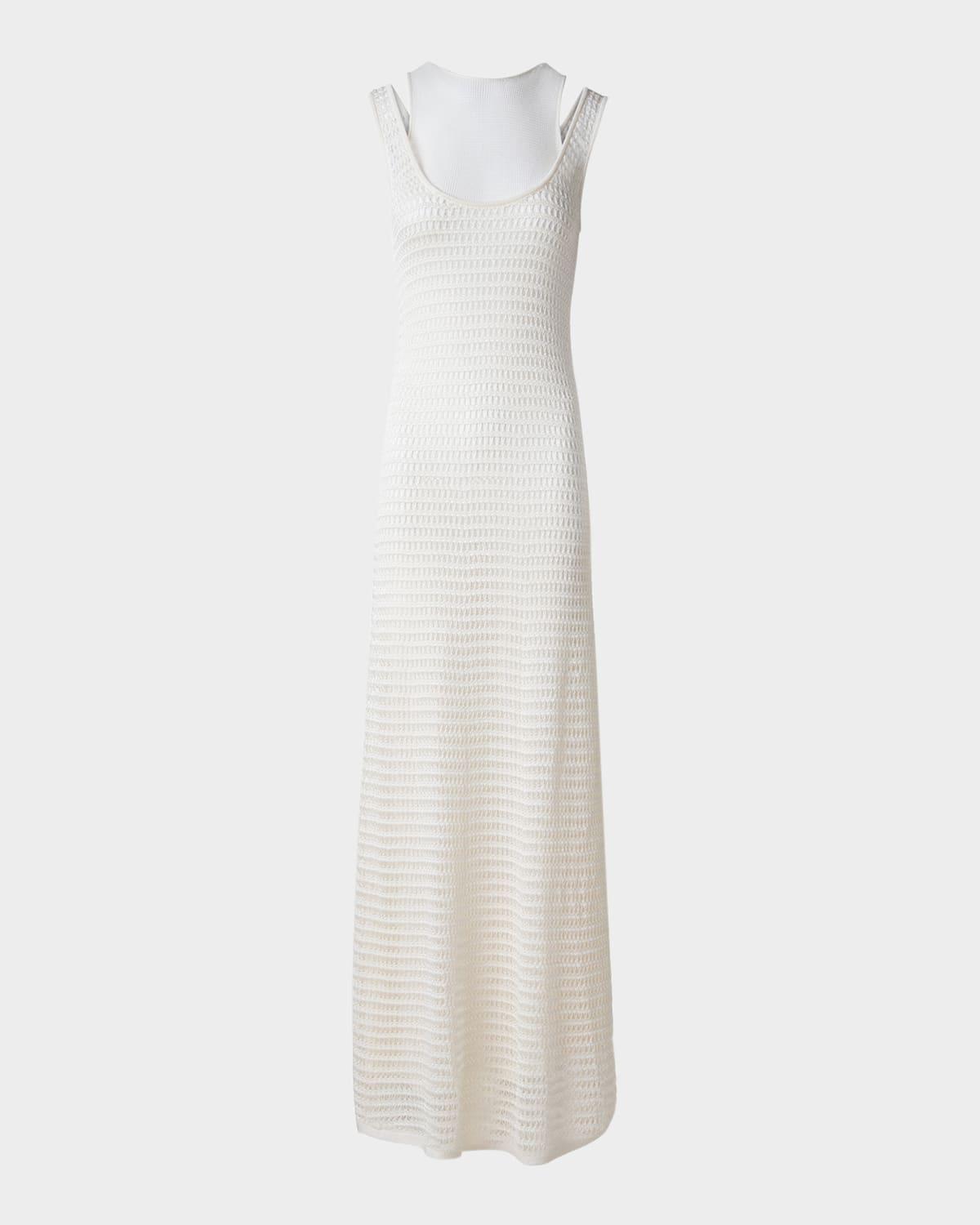 crochet & knit layered maxi dress