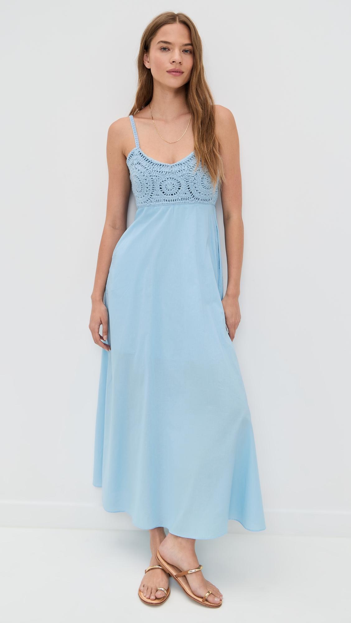 crochet combo maxi dress