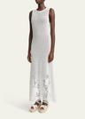 crochet floral sleeveless maxi dress