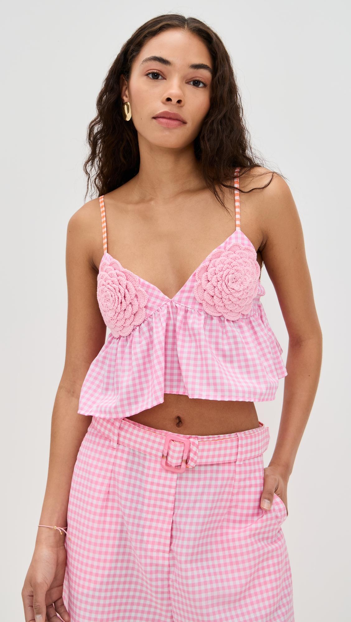 crochet flower peplum top