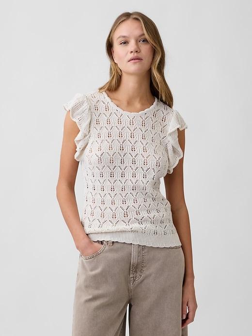 crochet flutter sleeve top