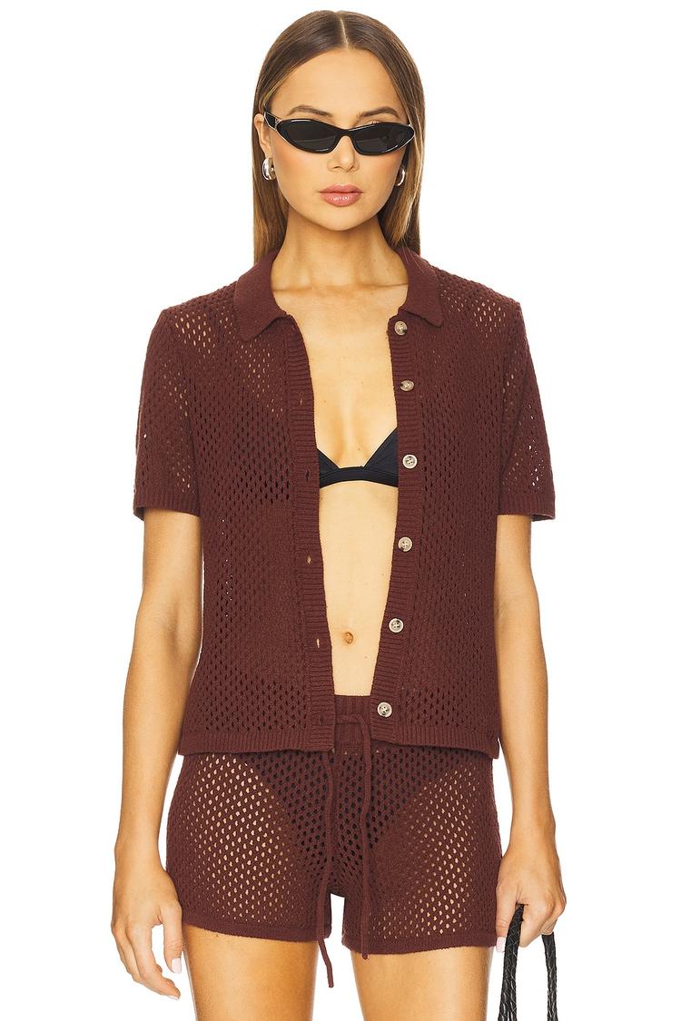 crochet knit button up