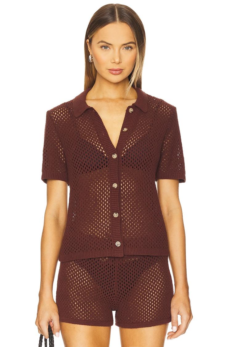 crochet knit button up