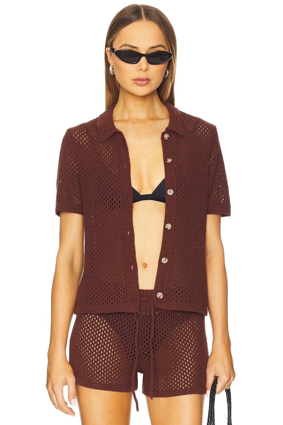 crochet knit button up