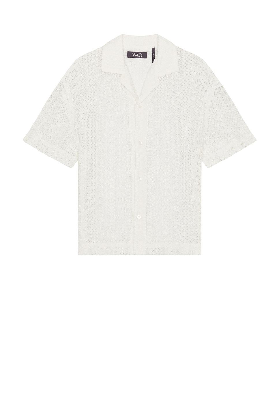 crochet lace camp shirt