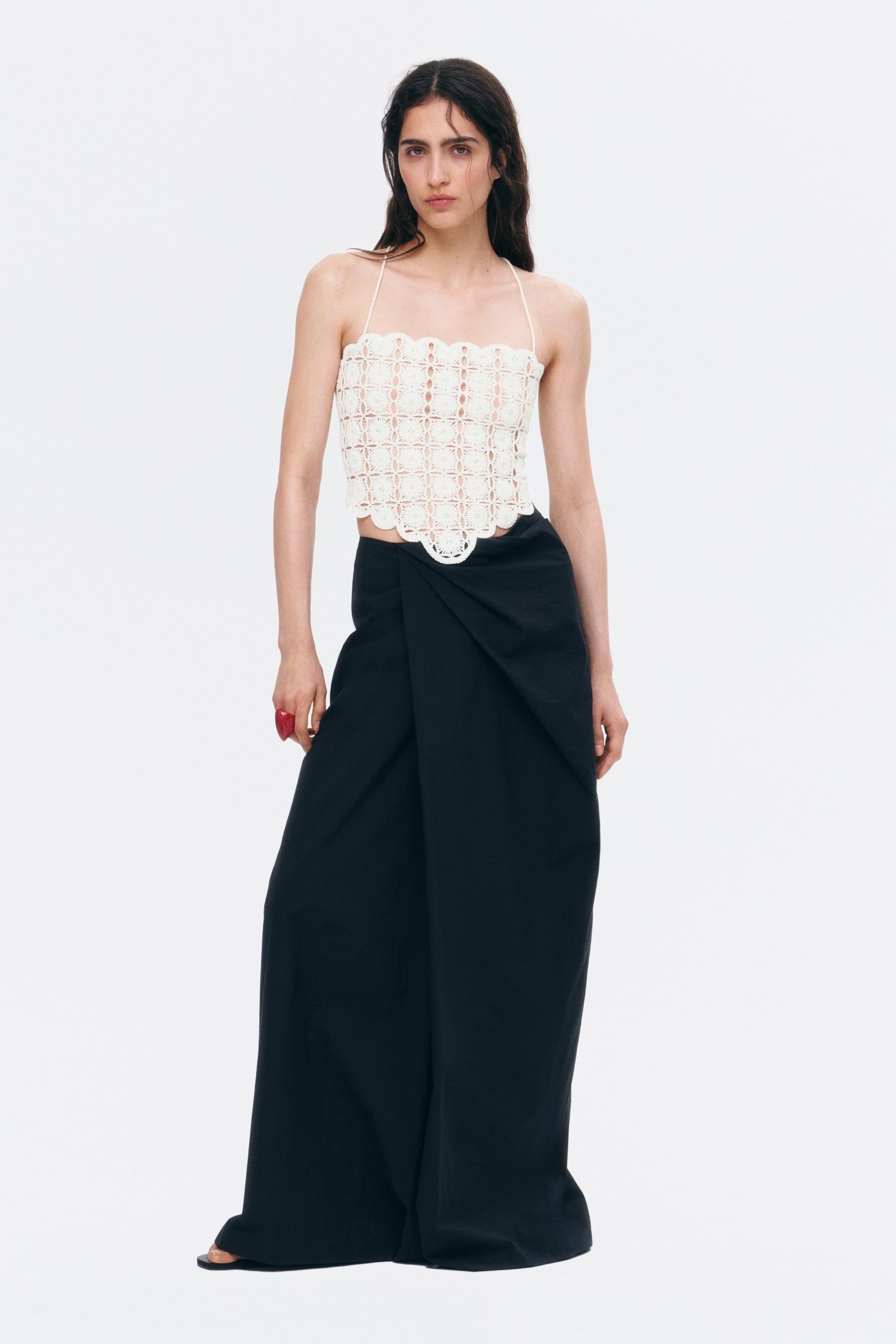 crochet-look sleeveless top