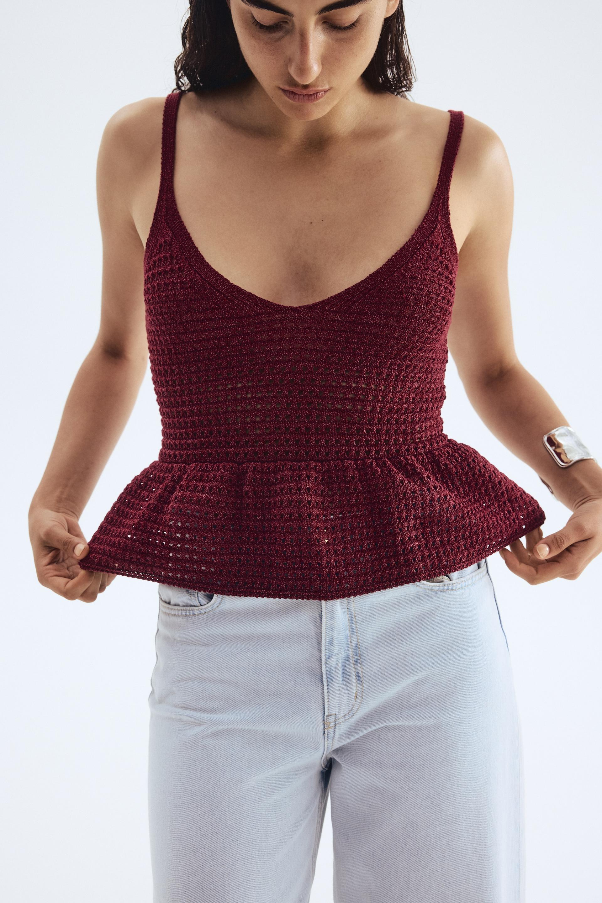 crochet-look strappy top