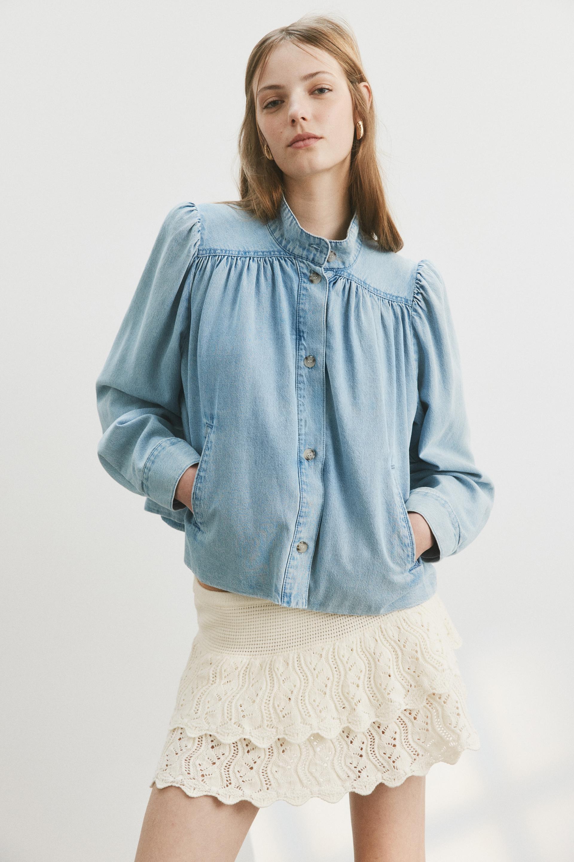 crochet-look tiered skirt