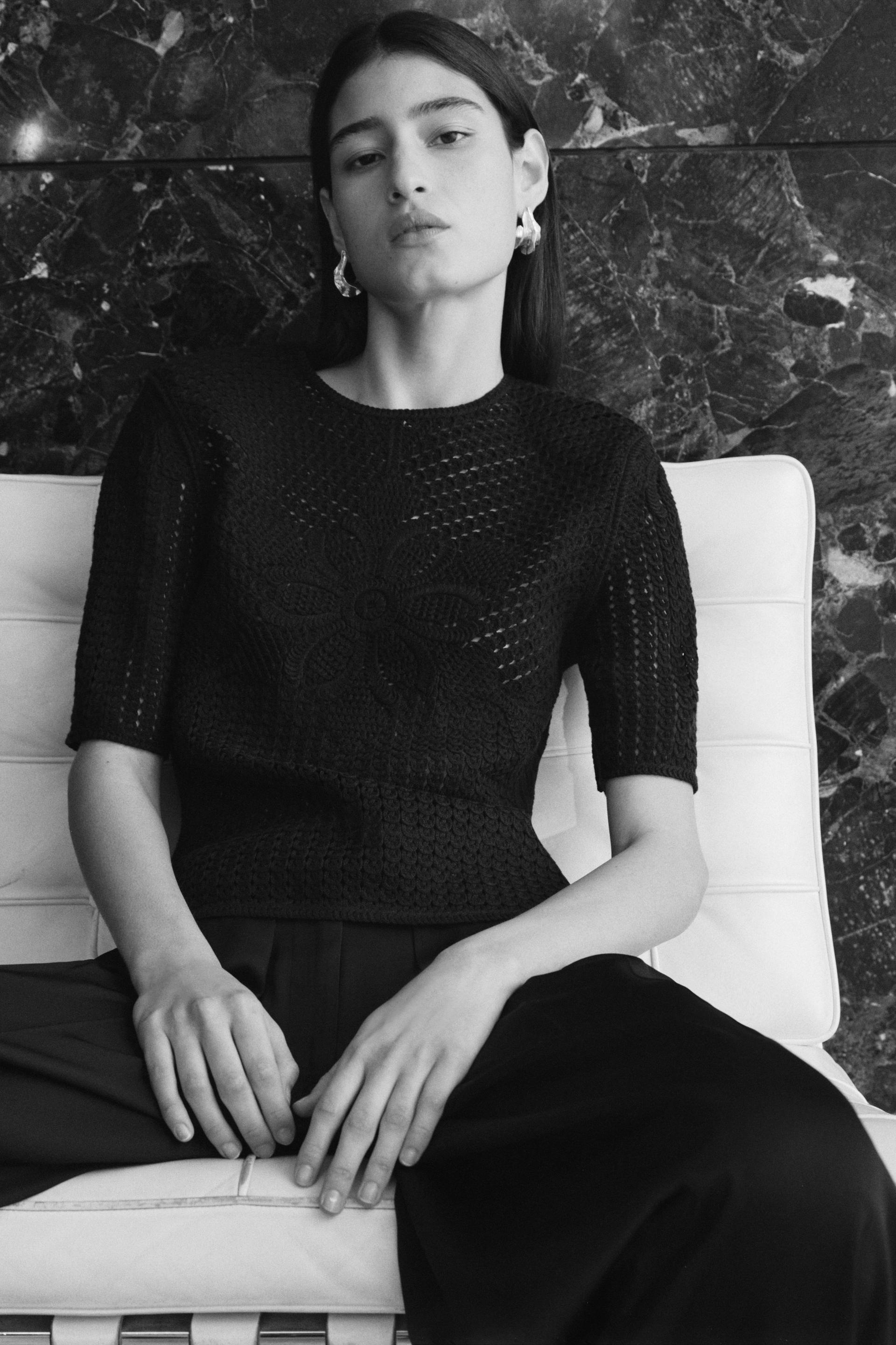 crochet-look top