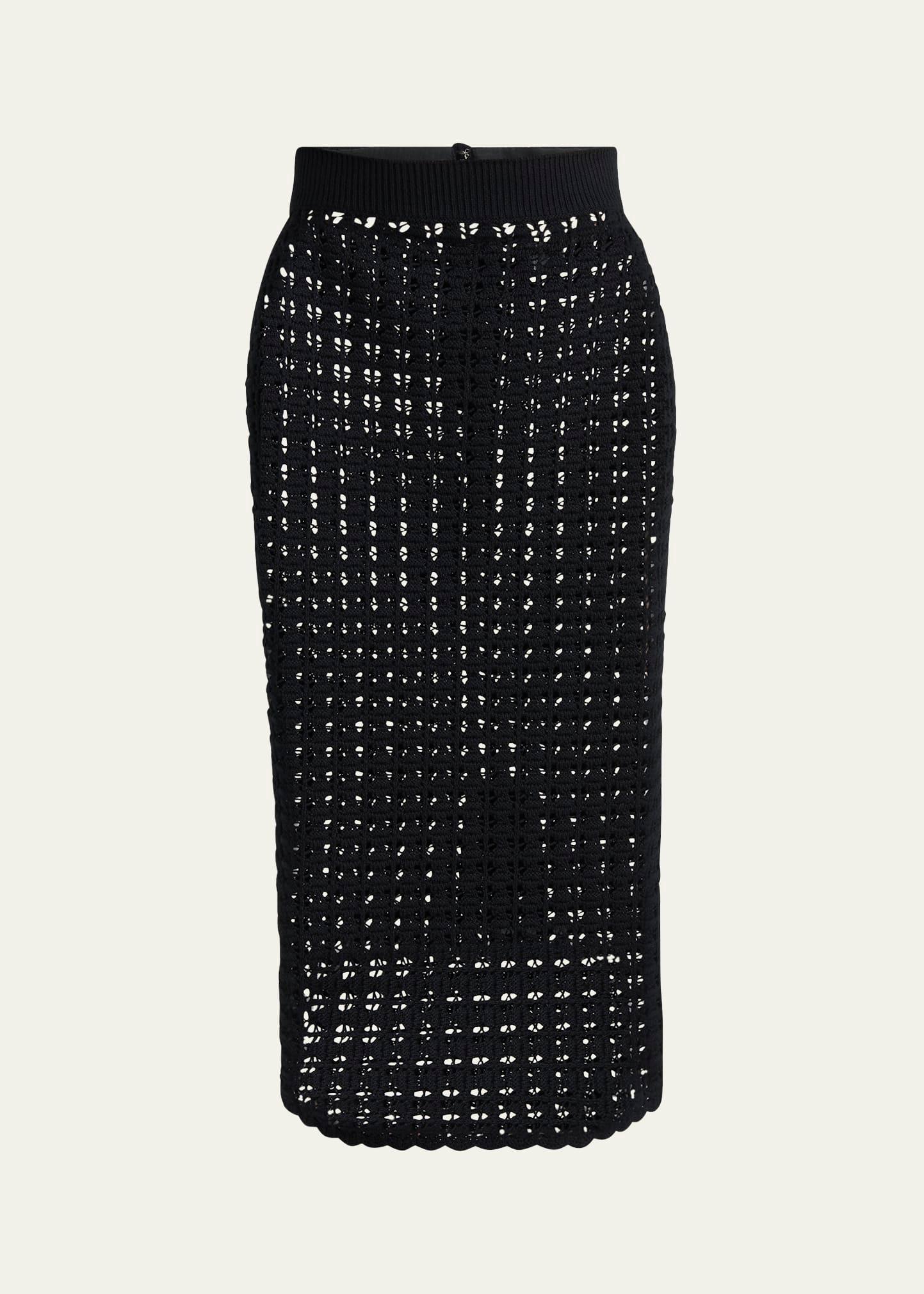 crochet pencil midi skirt