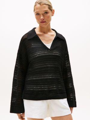 crochet polo sweater